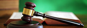 gavel and law book